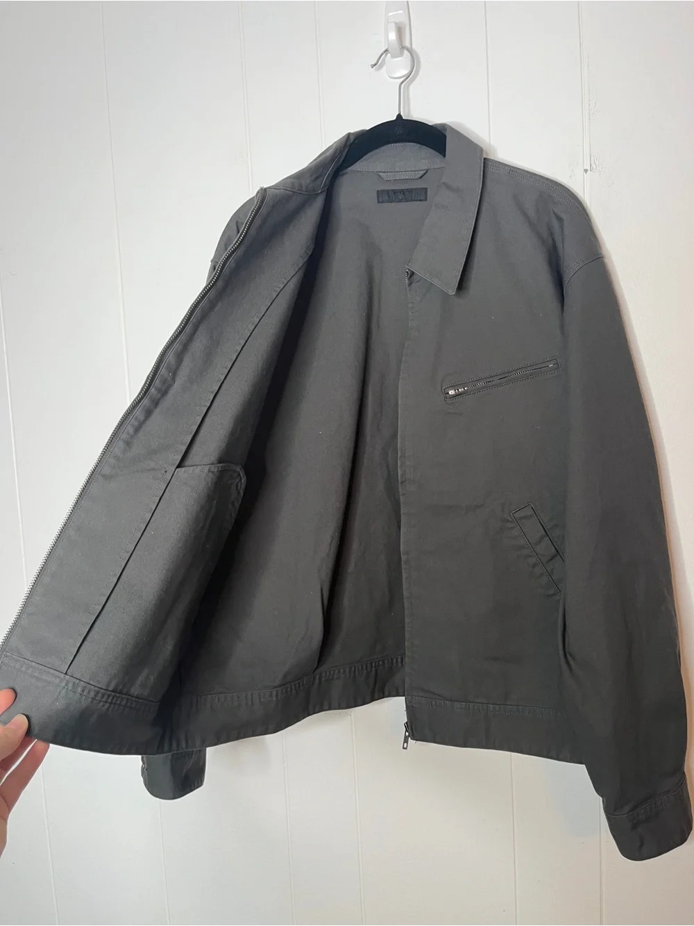 Uniqlo Dark Gray Zip-Front Harrington Jacket Size L